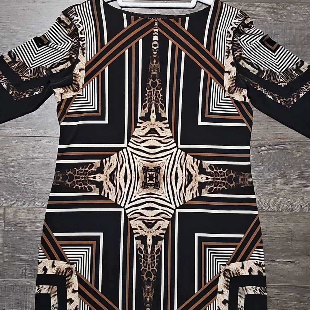 Eva Varro Small Women's Animal Print Dress with Slit on each side_7